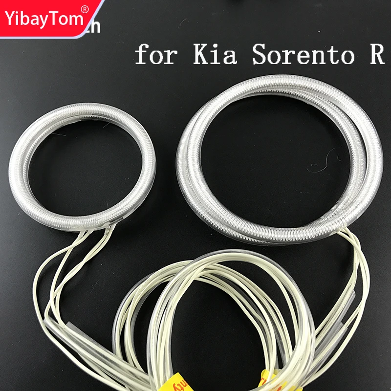 

YibayTom WHITE 6000K CCFL Headlight Halo Angel Demon Eyes Kit Angel Eyes Light For Kia Sorento R 2009 2010 2011 2012