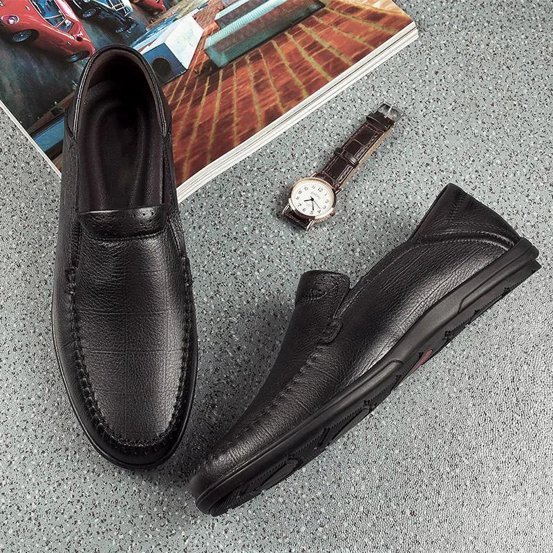 Men Casual Shoes outdoor Luxury Brand Genuine Leather Mens fashion Loafers Moccasins Comfy Breathable Slip on Driving Shoes a4