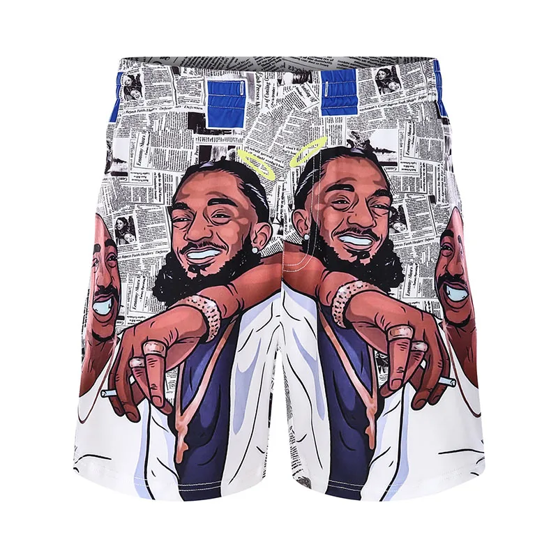 Printed shorts new brand men's summer fashion printed quick-drying beachwear shorts casual elastic sports men's clothing shorts