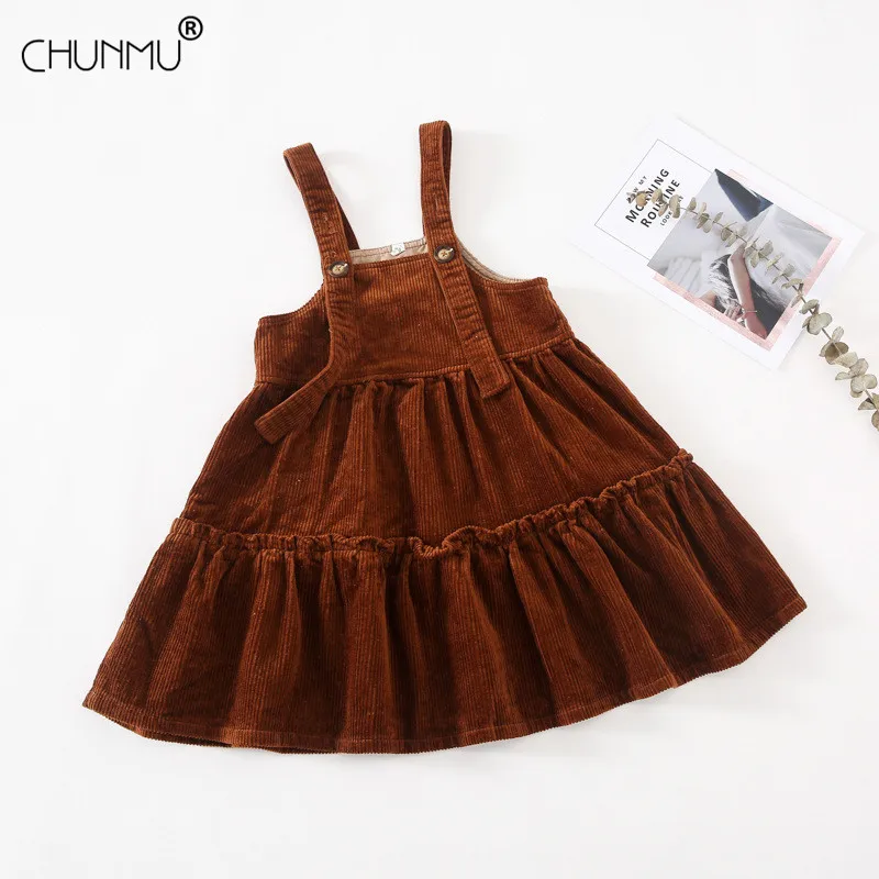 

Новое весеннее платье принцессы для маленьких девочек на день рождения вельветовое платье на бретелях повседневная одежда на Рождество дл...