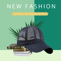 new summer hollow design mens baseball caps fashion outdoor women sun hats pure color breathable adjustable mesh caps wholesale