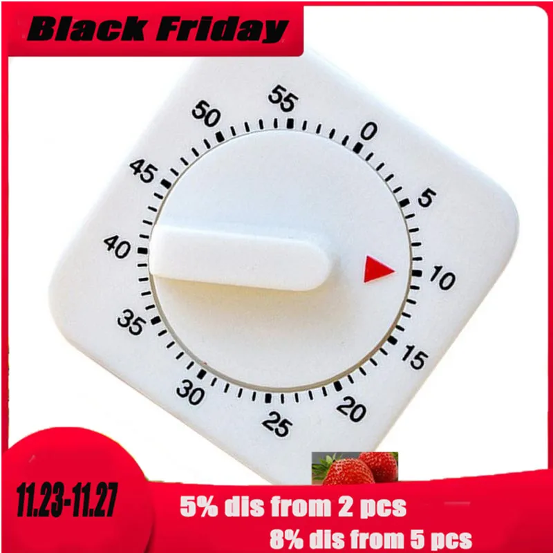 60 минут Кухня таймер обратного отсчета Сигнализация напоминание белый