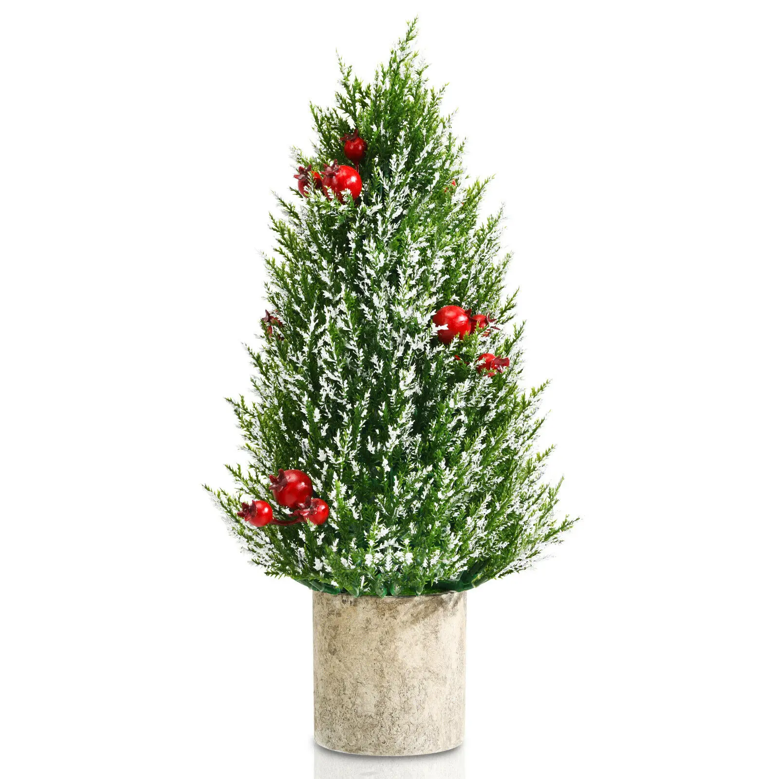 

Costway 18.5" Snowy Tabletop Christmas Tree w/ 170 PE Branch Tips & Pulp Base CM23673