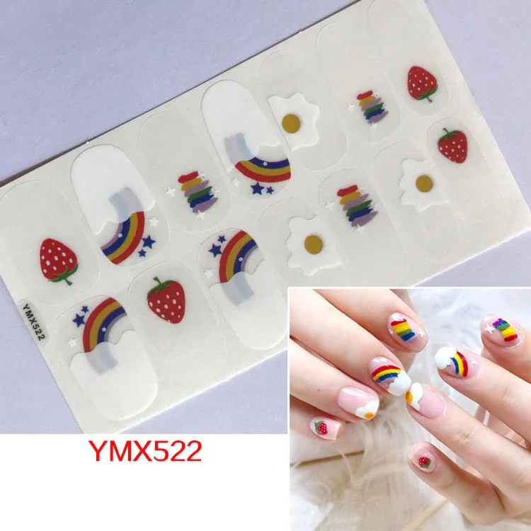 1 лист ногтей полное покрытие самоклеющиеся наклейки для переноса лака 14