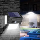 Светодиодный уличный светильник на солнечной батарее для дома, сада, забора, настенный светильник с датчиком движения PIR, 20-100 светодиосветодиодный, Водонепроницаемый аварийный светильник на солнечной батарее