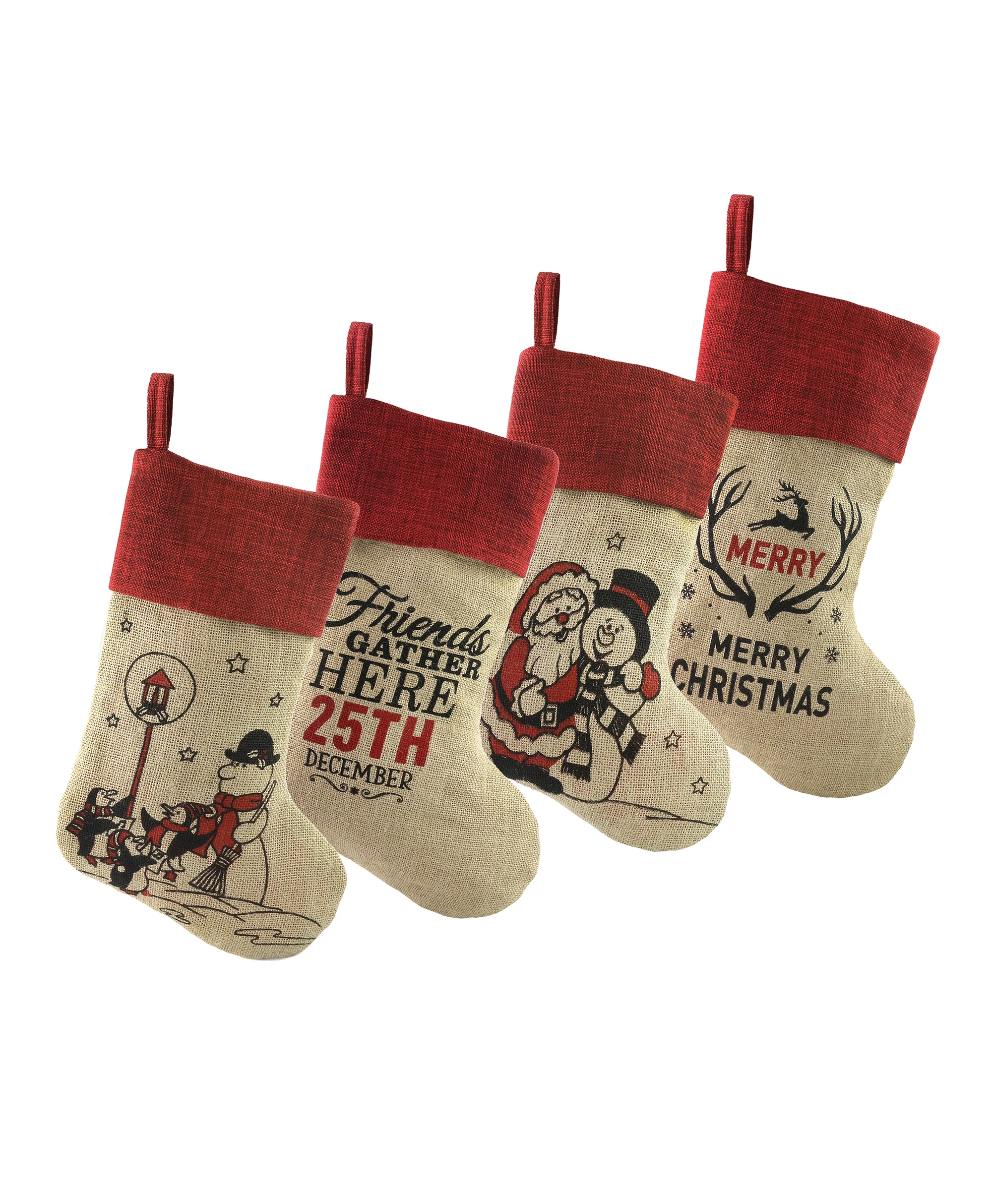 Прямая поставка милые рождественские чулки комплект из 4 разных рождественских 3D