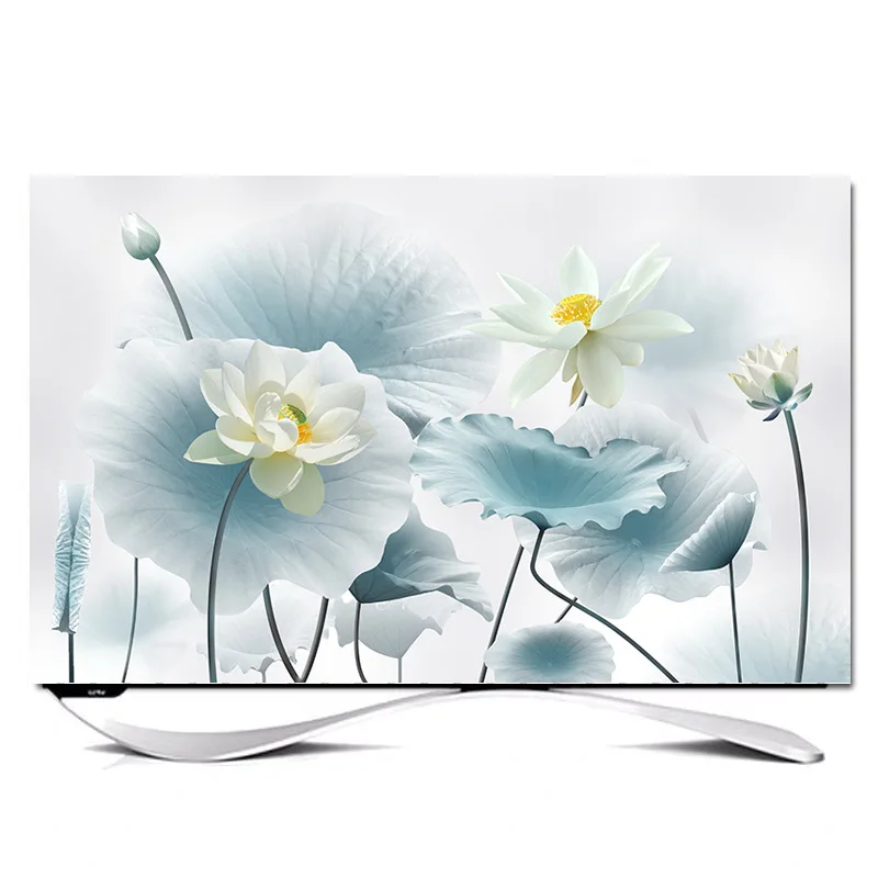 

На заказ 32 " - 85" дюймов декоративная крышка капота для экрана LCD TV PC цветочный лист лотоса
