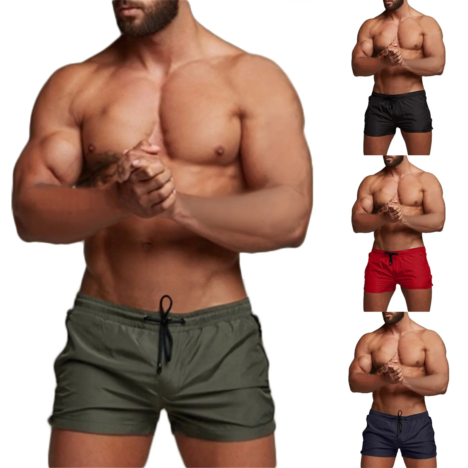 

Summer Gyms Workout Male Breathable Mesh Quick Dry Sportswear Jogger Beach Solid Shorts Men Fitness Bodybuilding Sports Shorts