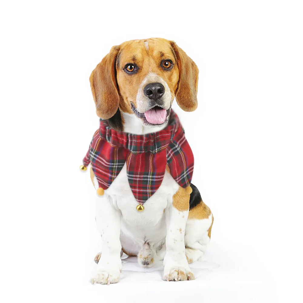 

Pet cat cloths new pet scarf dog cat Christmas bell collar festive lace accessories scarf.