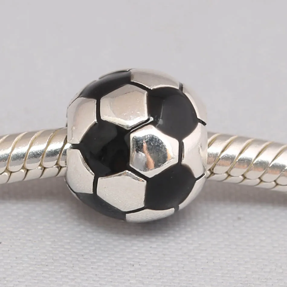 Аутентичные S925 DIY футбольные украшения очаровательный женский браслет
