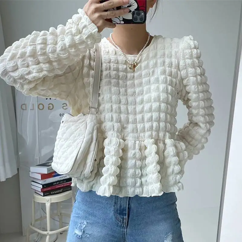 

Elegant Women Shirts 2022 VONDA Long Puff Sleeve Ruffle Shirts Casual Baggy Blouse Bohemain Tops Party Blusas Feminina Oversized