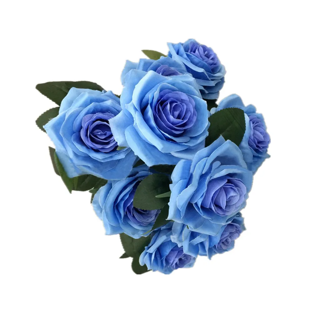 Navy Blue Искусственный шелк 1 букет французских роз Цветочный букет поддельные цветы организовать стол Маргаритка Свадебные цветы Декор вечерние аксессуары Флорес - Цвет: Navy Blue