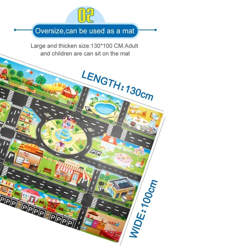

Kids Play Mat City Road Buildings Parking Map Game Scene Home Traffic Map Kids Carpet Map Educational Toys Gifts For Children