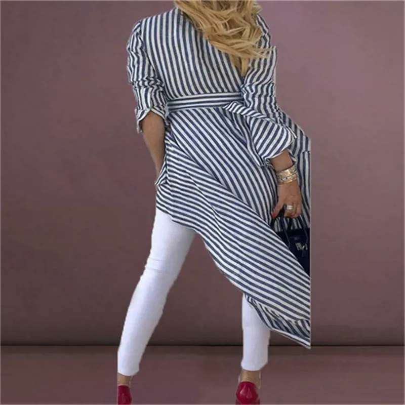 

Vintage Striped Printed Blouses Autumn Long Sleeve Sexy V-Neck Blouses Femme Loose Tops Plus Size Bohemia Blouses S-2XL Hot Sale