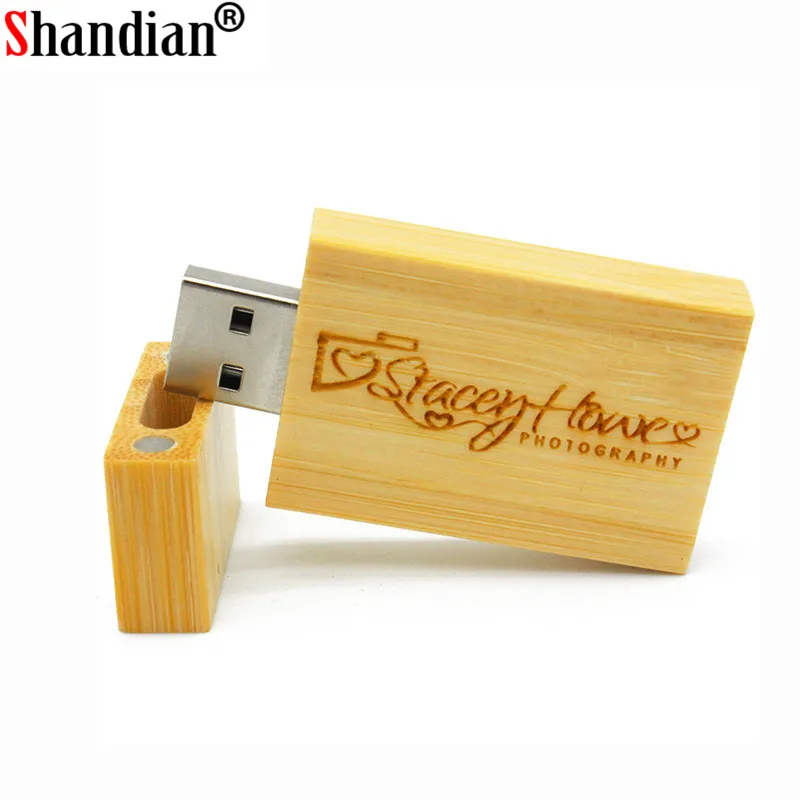 SHANDIAN деревянный блок USB2.0 флеш-накопитель 4GB/8GB/16GB/32GB/64GB 128GB коробка для свадебных