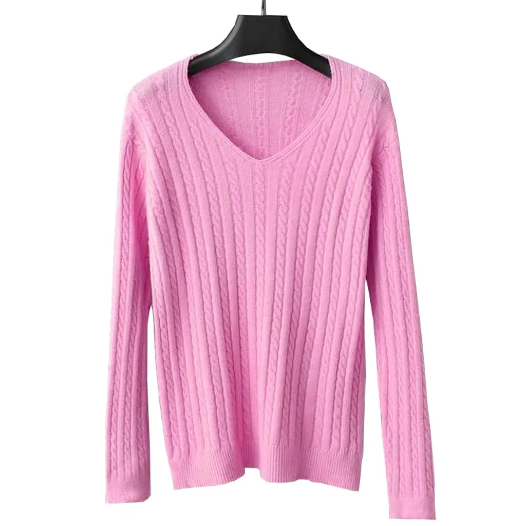 Женский свободный свитер однотонный вязаный жакет с длинным рукавом