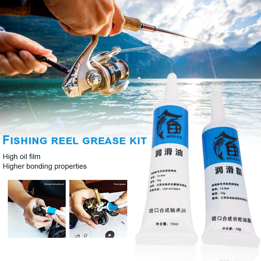 

Fishing Reel Lubricant Set Lube Oil and Lube Grease Fishing Reel Bearing Gear Maintenance Baitcasting Spinning Reel Lubricant