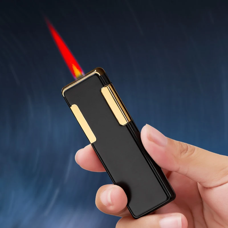 

Metal Jet Torch Cigarette Lighter Inflatable Gas Butane Windproof Lighters for Cigar Red Flame Spray Gun Smoking Accessories