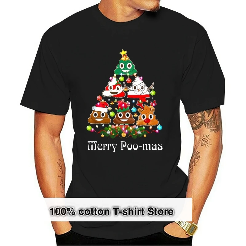 

Men Tshirt Merry Poo Mas T Shirt Funny Christmas Gifts Funny T Shirt Women T-Shirt Tees Top