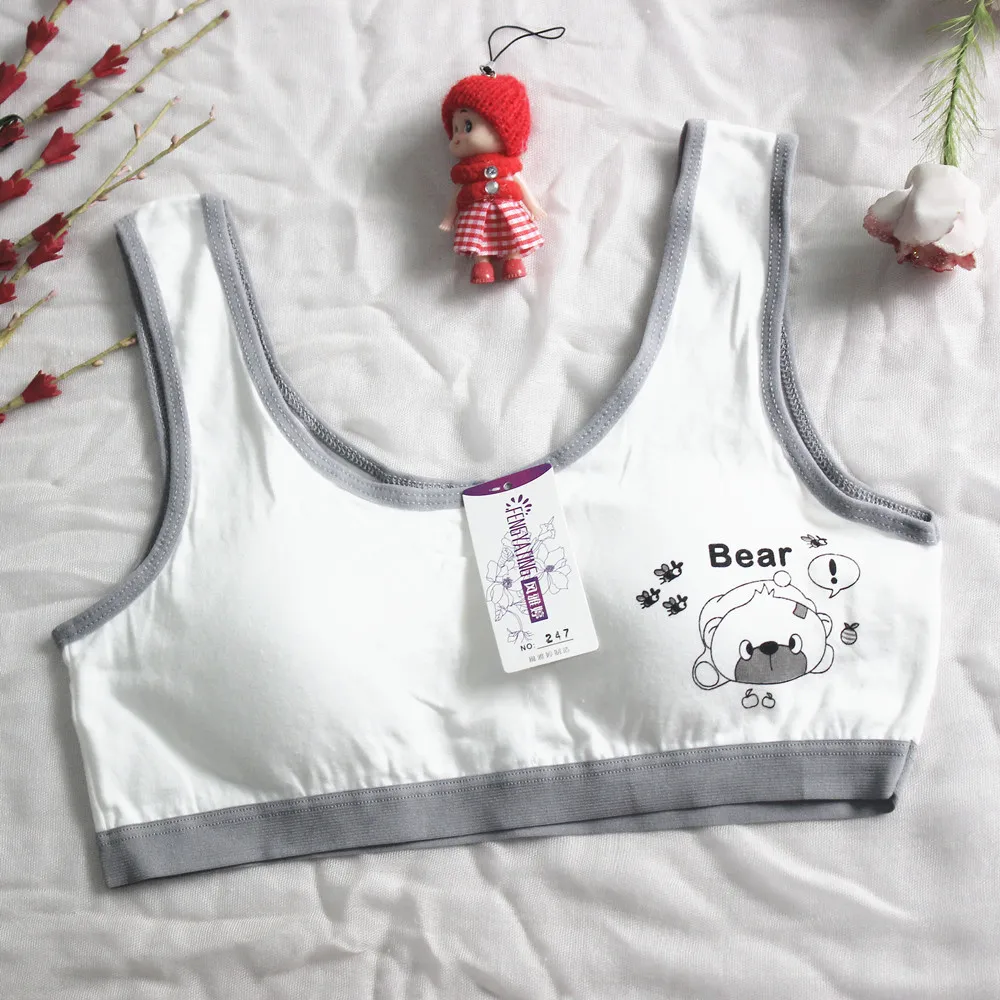 Период развития Жилет для девочек Нижнее белье Хлопковый бюстгальтер без