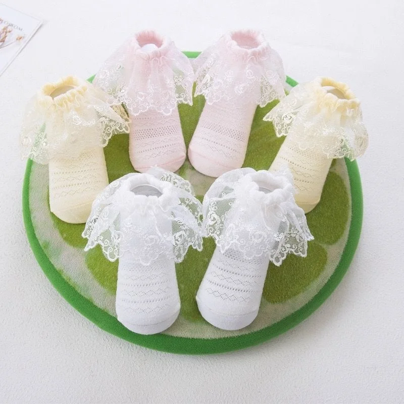 

0-5 Years Newborn Baby Cotton Socks Lace Princess Combed Cotton Socks for Girls Summer Spring Infant Baby Comfortable Socks