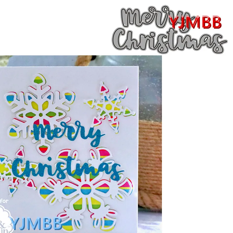

YJMBB New Merry Christmas English Alphabet Metal Cutting Dies Scrapbook Album Paper DIY Card Craft Embossing Die Cutting