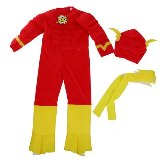 Детский маскарадный костюм флэш супергероя фантазийный на Хэллоуин для