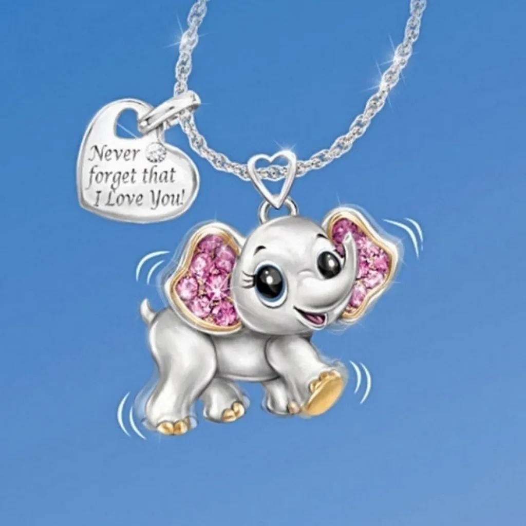 Ожерелье серьги набор женская мода буквы животные слон ожерелье подарок