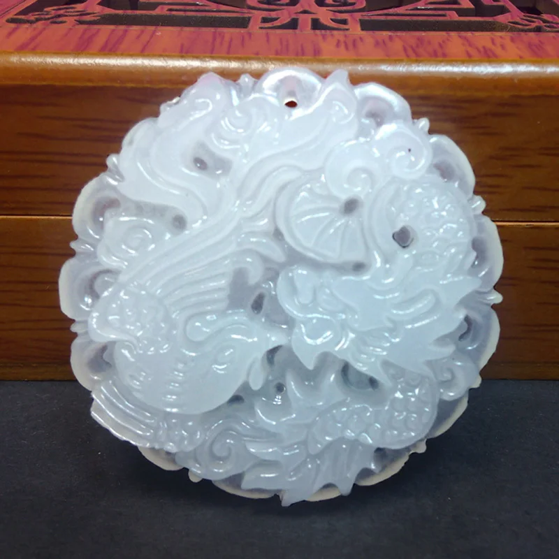 Подвеска из натурального белого нефрита дракона Феникса Очаровательная