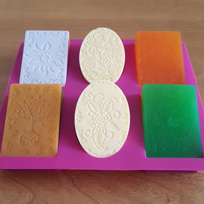 

6 Cavity Rectangle Oval Silicone Soap Mold Handmade Soap Making Craft for Home Bathroom Soap Forms