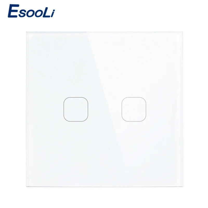 Сенсорный выключатель Esooli европейского стандарта 2 клавиши 1 канал 220 ~ 250 В