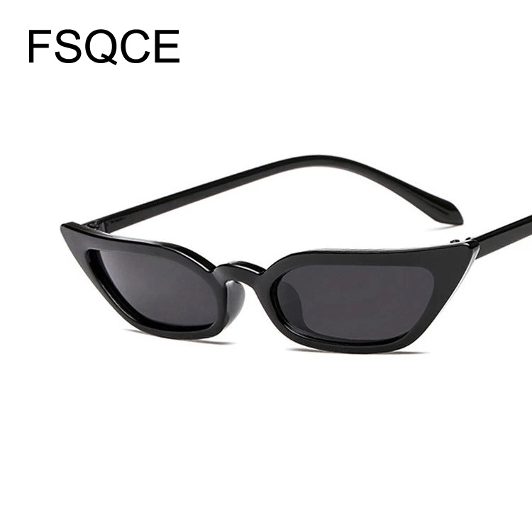 Солнцезащитные очки кошачий глаз женские конфетных цветов модные маленькие с