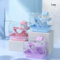 hamster cage acrylic transparent double layer cage with slide running wheel golden bear cage supplies set big villa