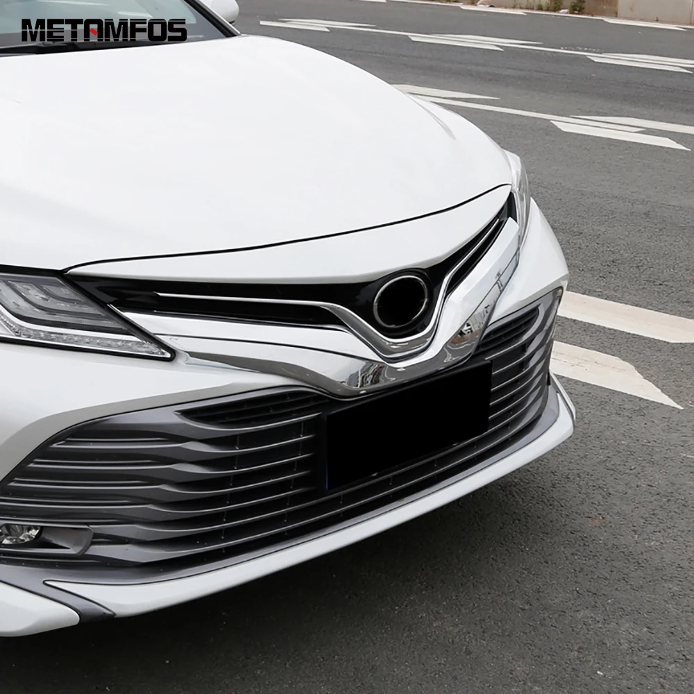 Для Toyota Camry LE XLE красный углеродного волокна передняя Центральная решетка гриль литья отделка внешние аксессуары для стайлинга автомобилей