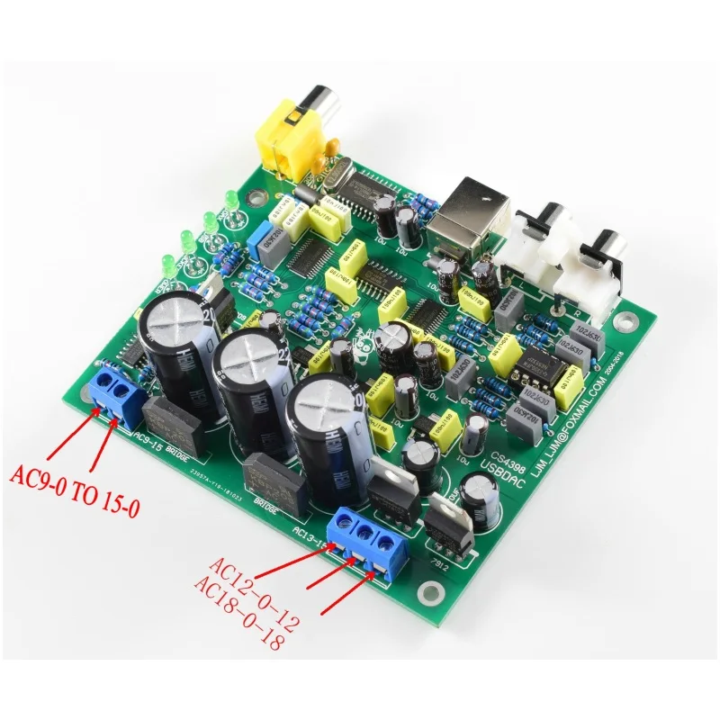 Комплект сделай сам CS8416 CS4398 аудио DAC Плата USB коаксиальный 192K 24BIT плата AC 15V-0-AC15V |