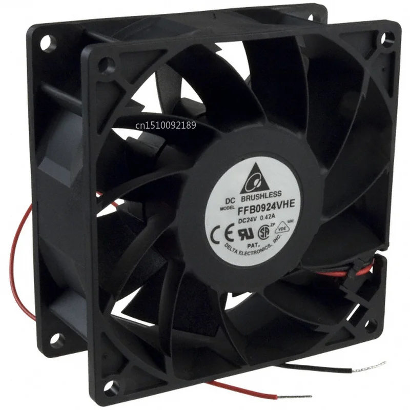 

for FFB0924VHE DC 24V 0.42A 3800RPM 9238 9cm 92*92*38mm 3 Wires Double Ball Bearing Inverter Cooling Fan