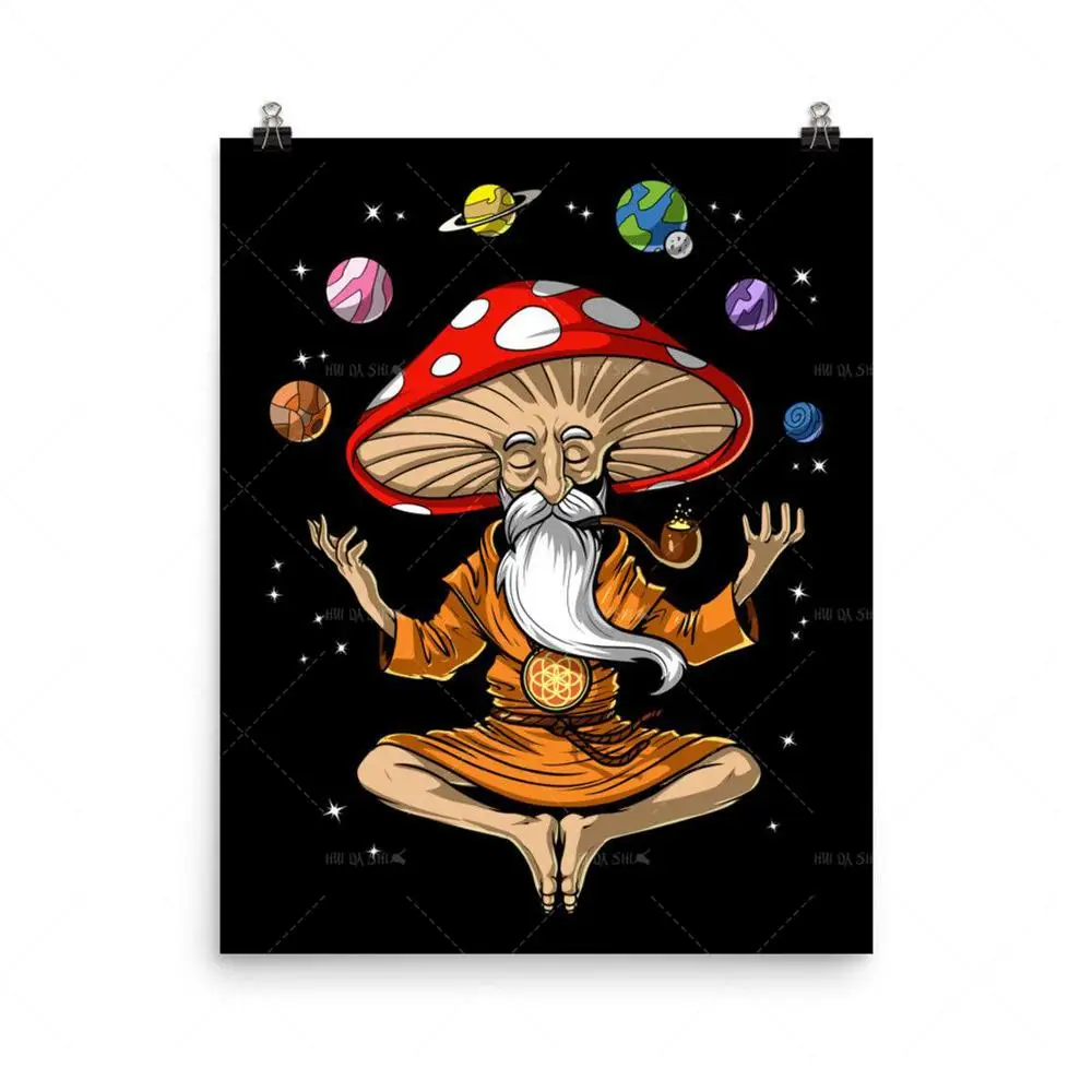 

Nordic Abstract Magic Mushrooms Buddha Poster Wall Art Canvas Painting Zen Yoga Art Poster Print Wall Picture For Living Room