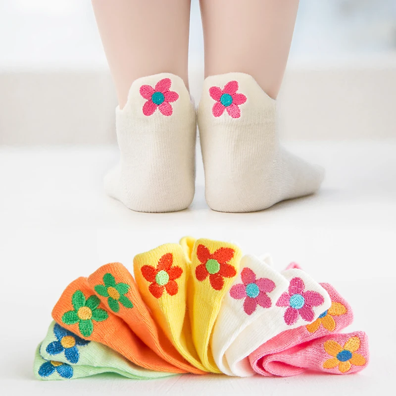

5 парт/Лот, носки для девочек, тонкие детские носки для подростков, с рисунками из мультфильмов, на весну и лето, носки для малышей 1-12 лет