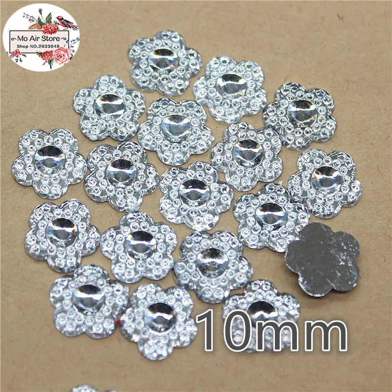 200 шт. прозрачный цветок акриловая плоская спина Кабошон Художественное