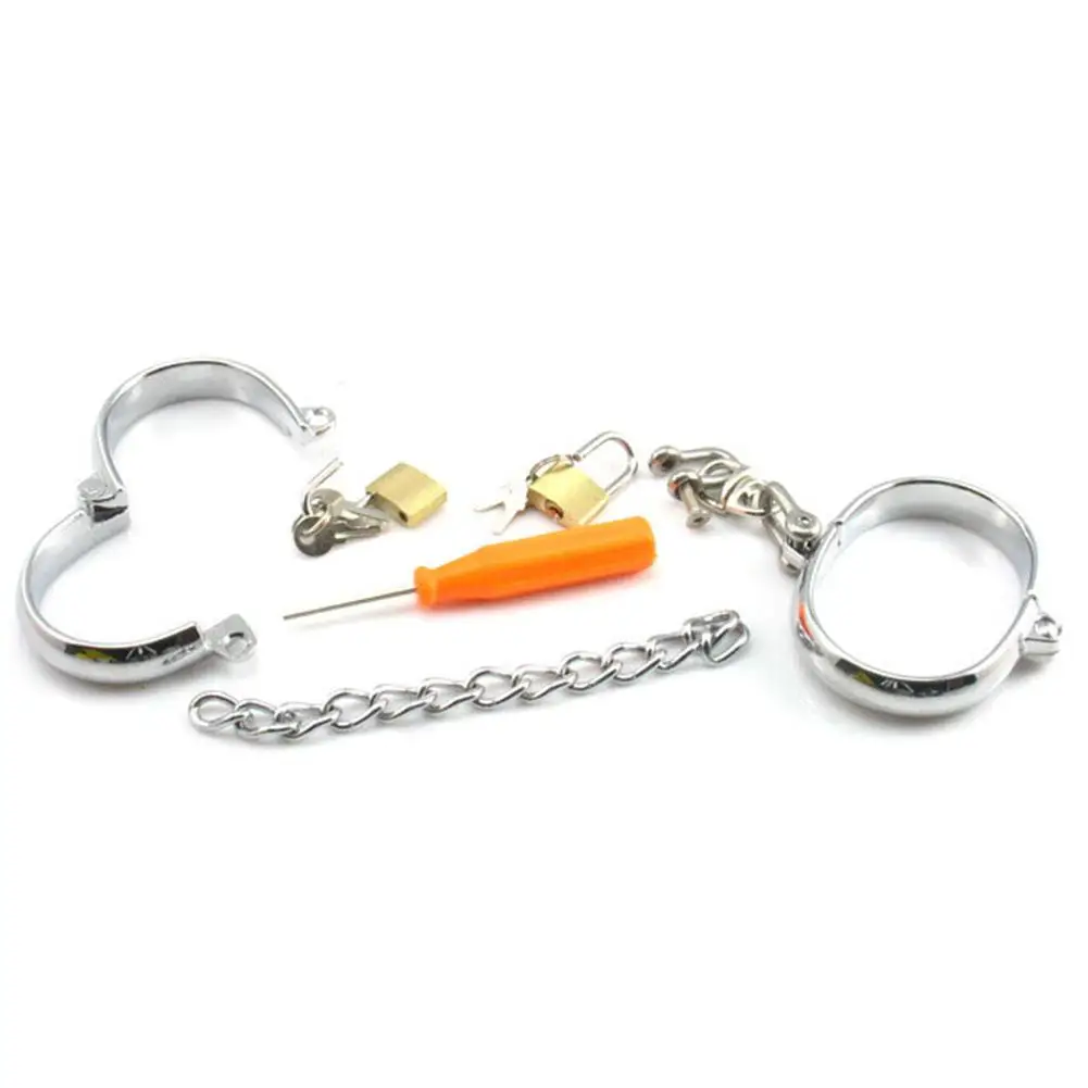 Наручники из нержавеющей стали манжеты на лодыжку с цепью невидимый замок