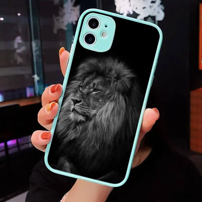 

Animals The Lion Phone Case Clear Funda matte transparent For blue iPhone 7 8 x xs xr 11 12 pro plus max mini