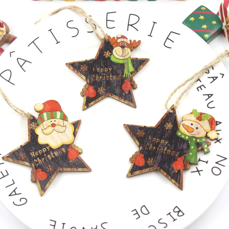 

Zollor 3 шт. DIY Деревянные Подвески, украшения на Рождество дерево ремесло Рождественская елка украшения для дома Декор для рождественской вече...