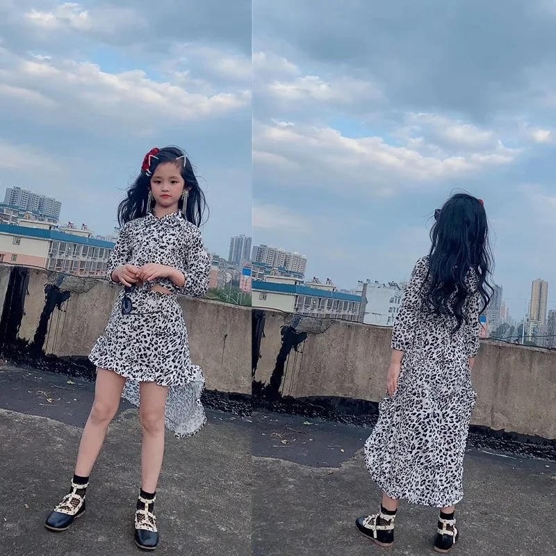 Весна осень лето 2020 новый костюм для девочек рубашка с длинными рукавами и