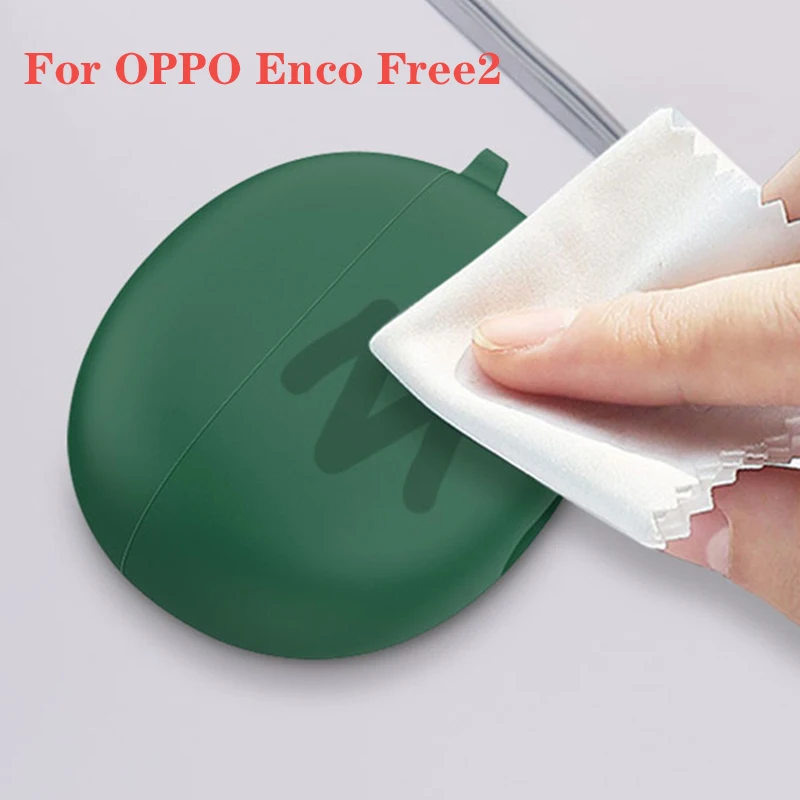 Новинка 2021 чехол для OPPO Enco Free 2 однотонный нескользящий Силиконовый защитный