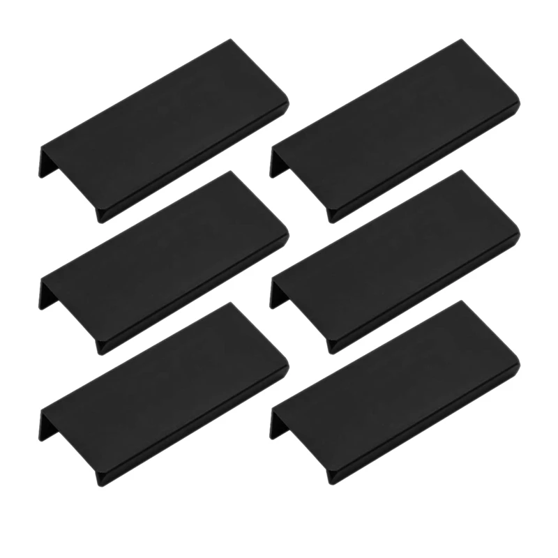 80 мм/3 15 дюймов Черное крепление край пальца тянуть Скрытая ручка для дома Кухня