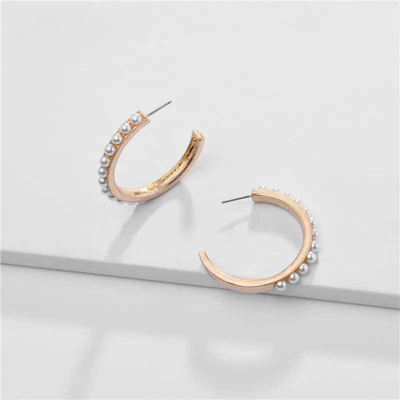 Модные серьги для женщин металлические с жемчугом модные ювелирные