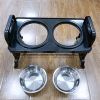 foldable dogs double non slip bowl adjustable heights pet cats food feeding dish bowls medium big dogs water removable bowls