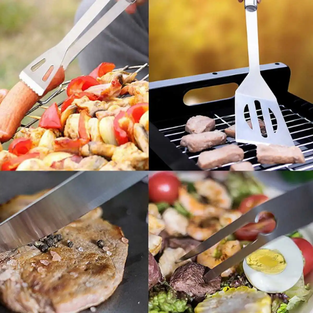 

18Pcs Stainless Steel BBQ Tools Set Home BBQ Grill Tool Set Barbecue Grilling Utensil Accessories for Outdoor Camping Cooking