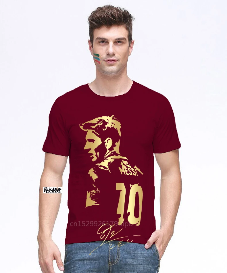 Мужская футболка с коротким рукавом автографом для лагеря из Аргентины