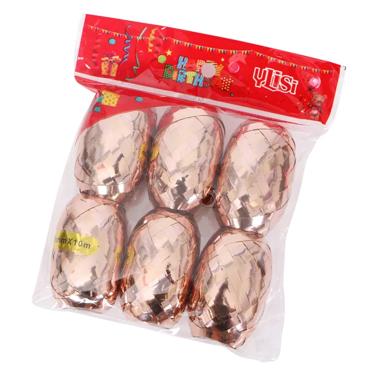 6 шт 5 мм * 10 м шар веревки шарик из фольги в форме лазерный черного цвета розового